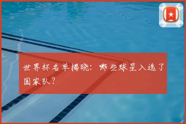 世界杯名单揭晓：哪些球星入选了国家队？